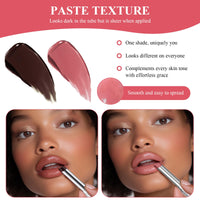 Liameph 2 Pcs Black Honey Lipstick Black Lip Gloss Black Honey Lip Oil Pink Honey Honey Lipstick Set Black & Pink Moisture Shine Lipstick Honey Lip Balm and 2 White Lip Brush Suitable for Dry Lips