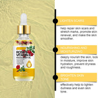 Tianyue Rose Vitamin E Oil,60ml Rose Vitamin E Face & Body Oil, Rose Vitamin E Oil for Skin Anti-Aging Hydrating,Used for anti-Wrinkle, Stretch Marks, Facial Massage and 100% Natural Vitamin E Oil