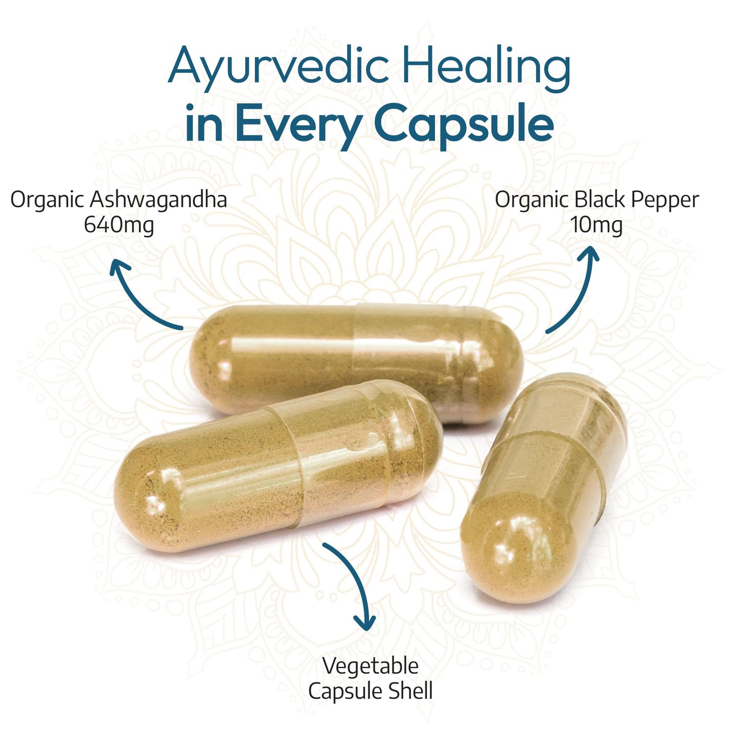 AYURVEDIQ WELLNESS Ayurvediq Wellness Organic Ashwagandha with Organic Black Pepper 650mg, 120 Capsules - Ashwagandha High Strength for Anxiety, Stress Relief for Adults, Better Sleep - Vegan Ayurvedic Products