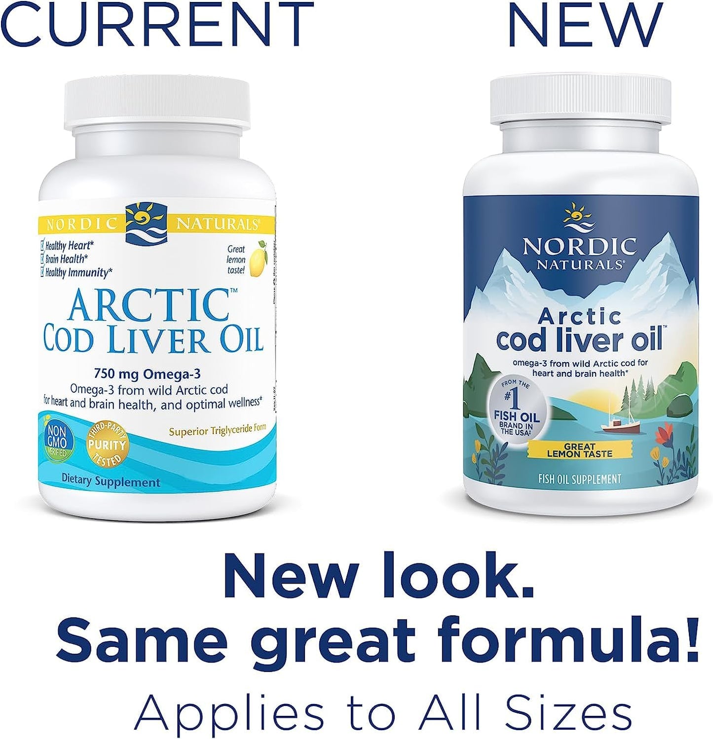 Nordic Naturals Arctic Cod Liver Oil, Lemon - 90 Soft Gels - 750 mg Total Omega-3s with EPA & DHA - Heart & Brain Health, Healthy Immunity, Overall Wellness - Non-GMO - 30 Servings