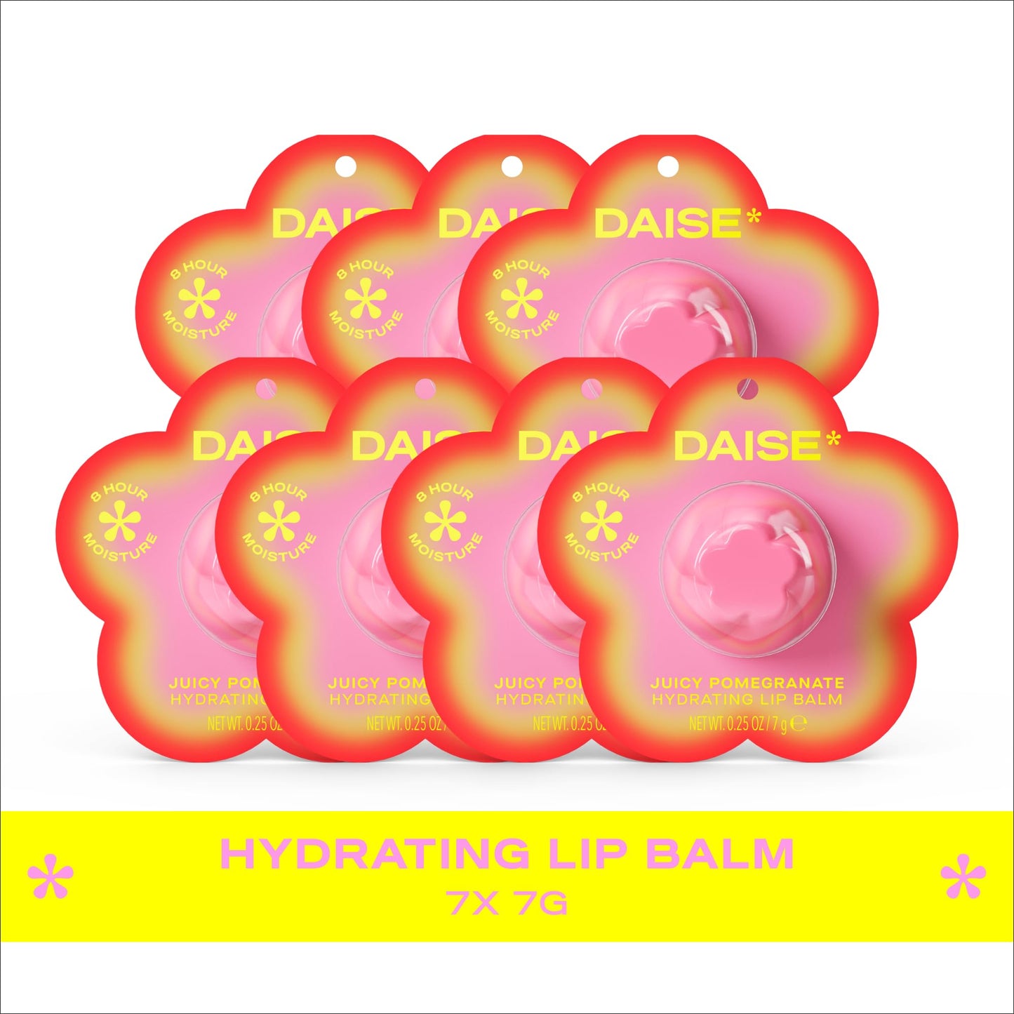 DAISE Hydrating Lip Balm in Juicy Pomegranate, With Vitamin E and Shea Butter, 0.25 oz/7 g, 7×7 g (Juicy Pomegranate)