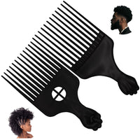 ZEROKIWI Professional Afro Pick Comb, Detangling Hairdressing Afro Braiding Rake Comb for Wig Natural African Thick Curly Long Short Hairstyling Men Women Barber Salon Hairstylist Tools (AB)