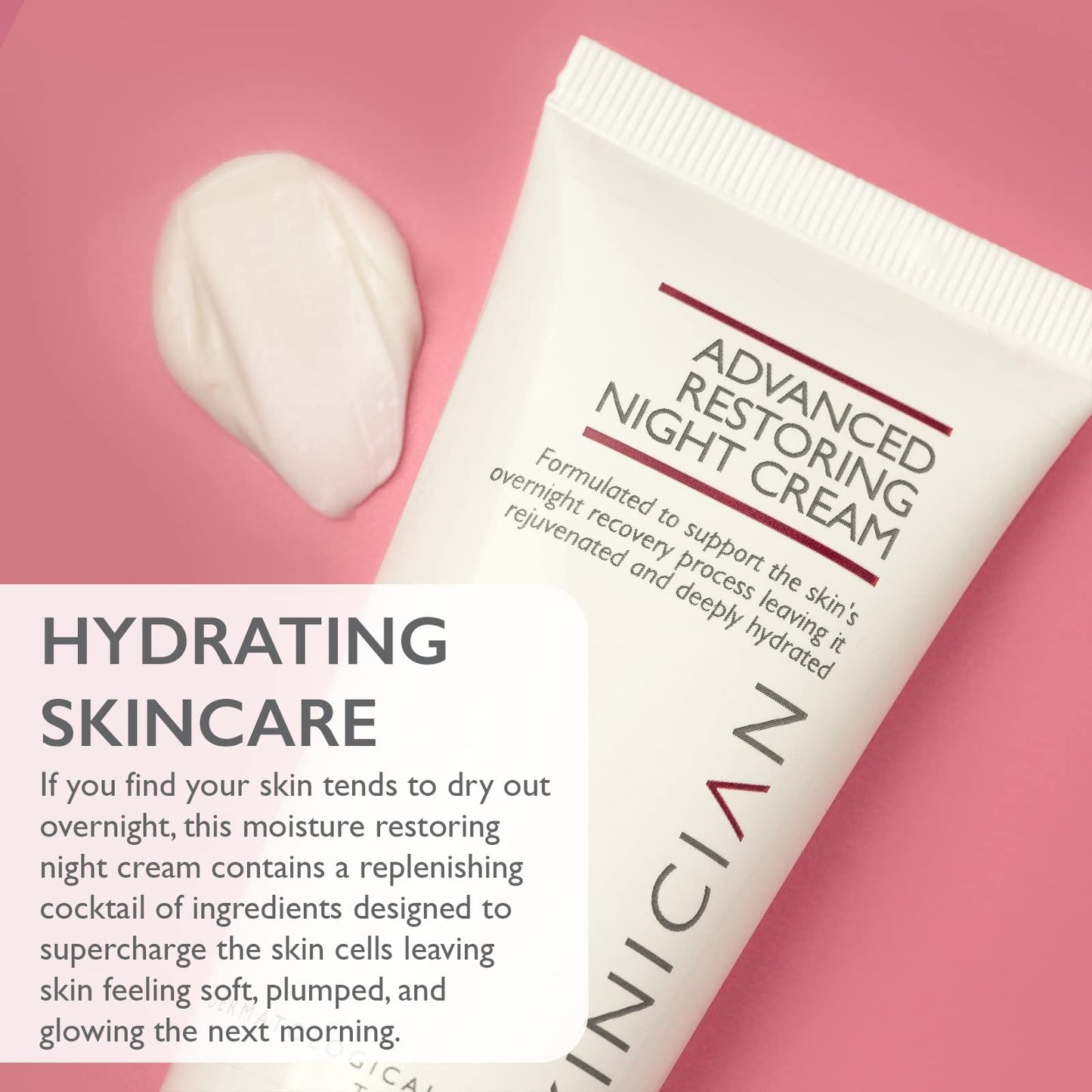 SKINICIAN Advanced Restoring Night Cream - Anti-Ageing Face Cream with Vitamin C - Regenacell Formula for Younger Looking Skin in 4 Weeks - Evening Skincare - Vegan & Cruelty Free (50ml)