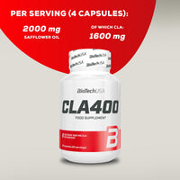BioTechUSA CLA 400, Conjugated linoleic Acid containing Food Supplement softgel Capsules, 80 softgel Capsules