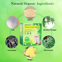 Jijizhazha 60 Pcs Natural Ingredients Detox Foot Patches,Organic Bamboo Vinegar Detox Foot Pads Improves Sleep Quality, Easy to Use(Extra Socks)