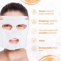 7th Heaven Nutriactive Vitamin C Sheet Masks Multipack (Pack of 5). Brightening Face Mask Set with Amino Acids. Vit C Serum Sheet Face Masks. Vegan Skin Care Set - Genuine 7th Heaven Face Masks