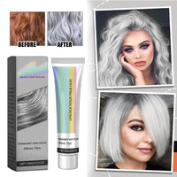 GNAUMORE Natural Essence Silver Hair Dye,Silver Gray Hair Dye,Grey Natural Hair Cream,Grey Permanent