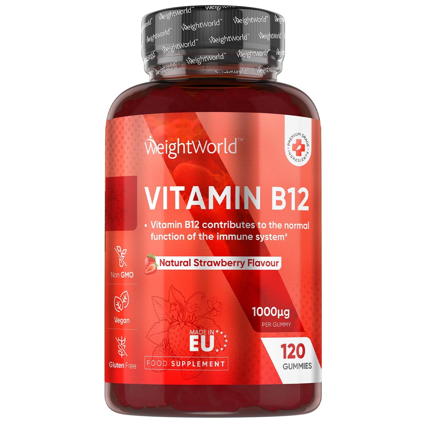 Vitamin B12 Gummies - 120 Gummies - 4 Months Supply - Vegan B12 Vitamin - High Strength Methylcobalamin - 1000mcg - B12 Supplement for Energy & Immunity - Reduction of Tiredness & Fatigue (EFSA)