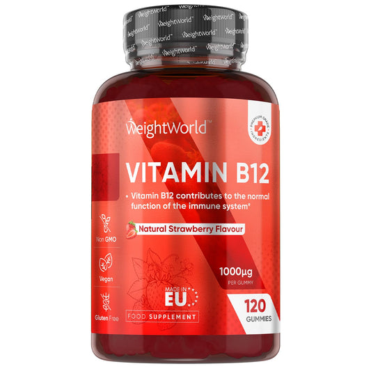Vitamin B12 Gummies - 120 Gummies - 4 Months Supply - Vegan B12 Vitamin - High Strength Methylcobalamin - 1000mcg - B12 Supplement for Energy & Immunity - Reduction of Tiredness & Fatigue (EFSA)