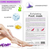 HOKIAMCN 5 Pairs Foot Peel Mask,lavender Foot Exfoliating Mask Socks Calluses Remover Dead Skin, Moisturizing Feet Peeling Mask for Dry Skin,Cracked Heels,Foot SPA Socks for Women and Men (Lavender)