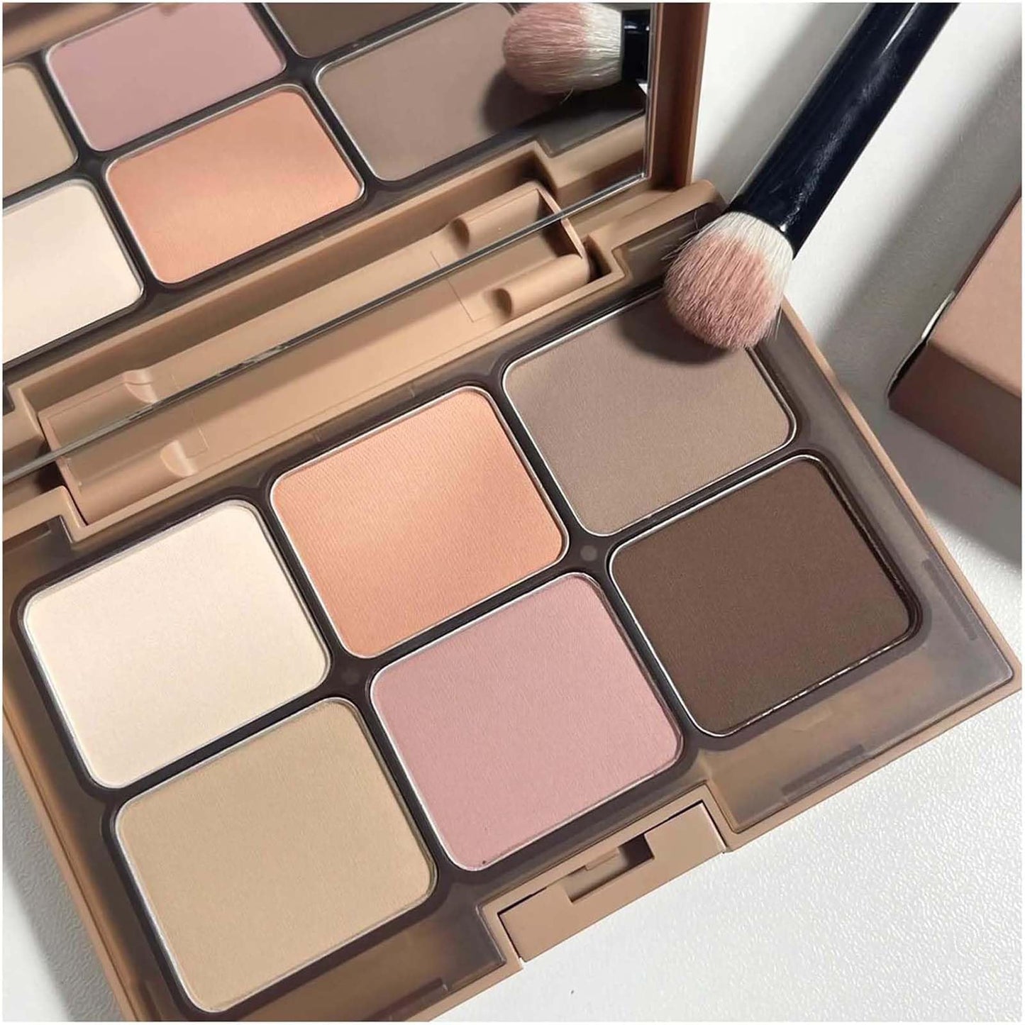 EveBeaty Nude Eyeshadow Palette - 6 Matte and Shimmer Shades for Smokey and Bronze Eye Makeup