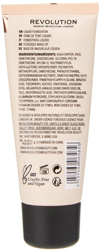 Revolution Beauty London, Matte Base, Foundation, F13, 28ml