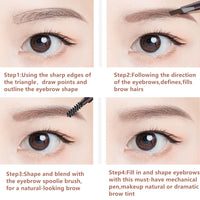 Go Ho 3 PCS Eyebrow Pen(Dark Brown,Brown,Black),Smooth Gel Eyebrow Pencil with Brush,Dual-sided Mechanical Brow Pen,Natural-Looking,Long Lasting Draws Brow Hairs Shapes,Defines,Fills Eyebrow Makeup