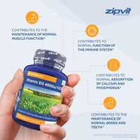 Vitamin D3 4000 iu, 180 Vitamin D Vegetarian Softgels. 6 Months Supply. Vegetarian Society Approved.
