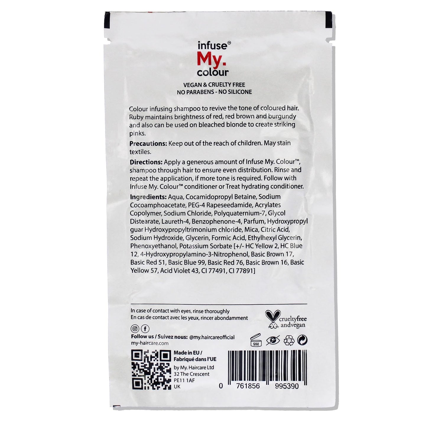 infuse My. colour Infuse My Colour Ruby Shampoo for Unisex 15 ml