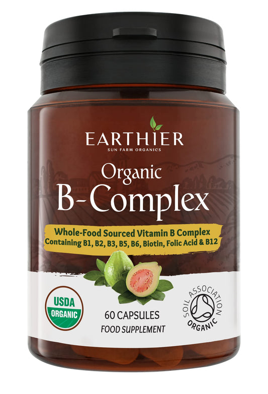 Organic Vitamin B Complex from Whole Foods - Blend of All 8 B Vitamins per Capsule - Vegan - 60 Capsules