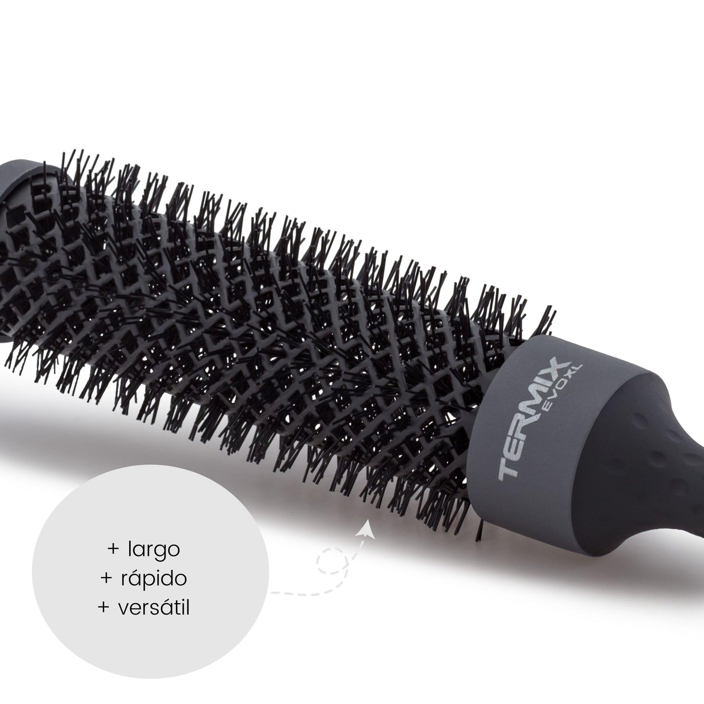 Termix Evolution XL Round Hairbrush Ø 17 mm, 3cm longer- Hairbrush with ionized fibers and a 25% extra surface for faster drying