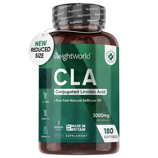 CLA 3000mg Safflower Oil Supplement - 180 Softgels (2 Months Supply) - CLA Capsules, Powder & Tablet Alternative - 80% Pure Active Isomers Conjugated Linoleic Acid Pills - Pre-Workout Diet Supplement