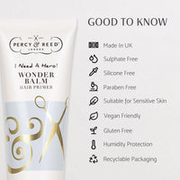 Percy & Reed I Need A Hero! Wonder Balm Hair Primer - Fights Frizz & Improves Shine - Works for Women of All Hair Types - 75 ml