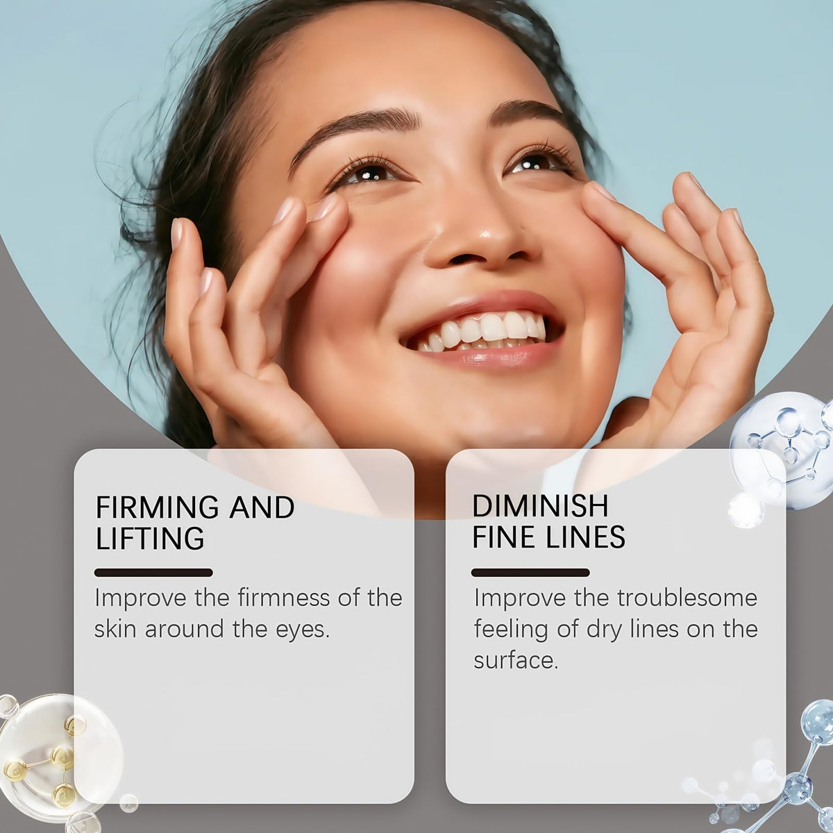 Yujinpu Instant Eye Temporary Eye Tightener,Instant Firm Eye Cream,Tightening Eye Cream Anti Aging,Ey/e Care Lotion for Tightening Ey/e Bags,E/ye Tighten/ing Cream In/stant,Temporary E/ye Tightener