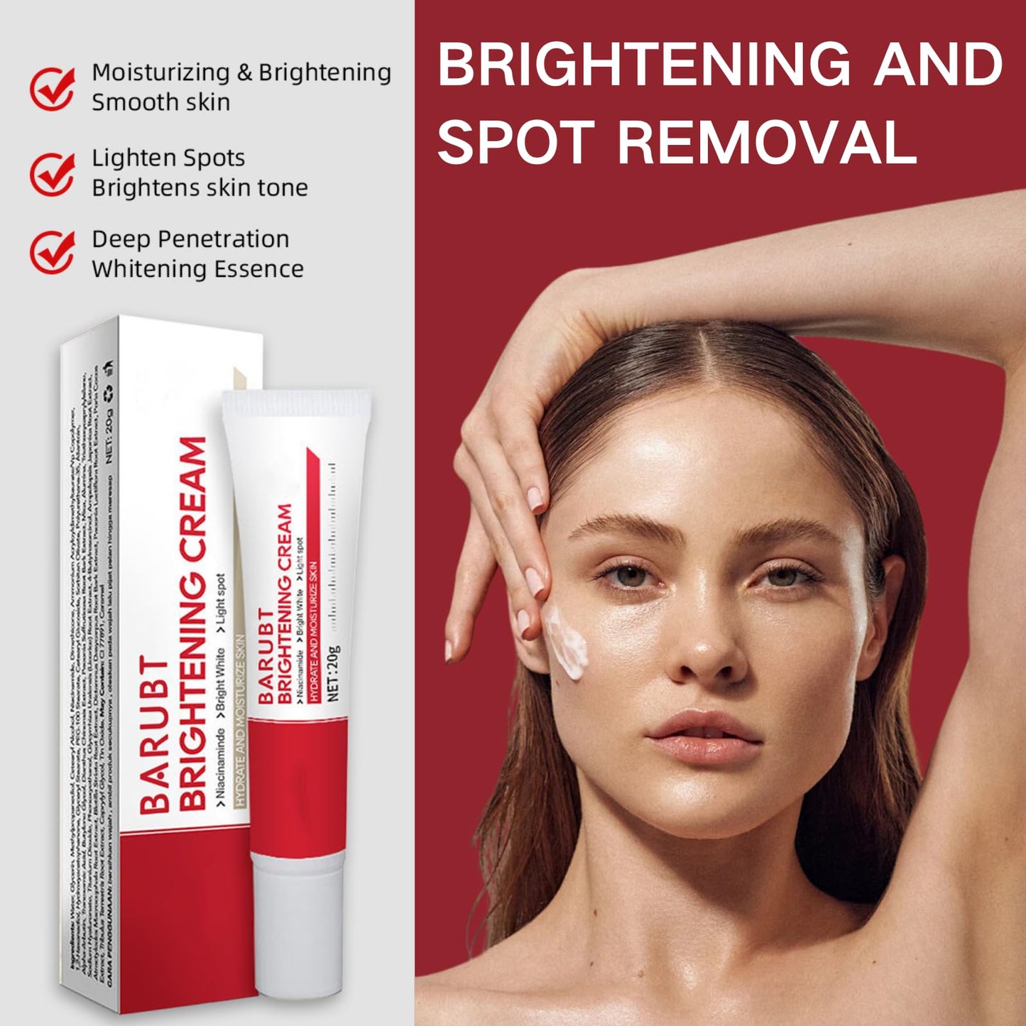ISBEAUSOLS Brightening Face Cream - Moisturizer for Women - Dark Spot Remover for Women - Face Moisturiser for Dry Skin - Deeply Nourishes and Moisturise Skin - Skin Lightening Cream