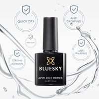 BLUESKY Bluesky Nail Primer For Gel Nails, Acid Free Gel Nail Prep Bonder, Strong Gel Polish Adhesion, Prevents Gel Nail Polish Lifting & Peeling, 10ml