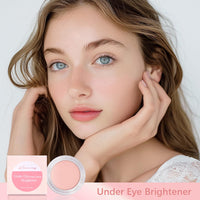 Under Eye Brightener with Brush,Correcting Undereye Concealer For Dark Circles,Light Pink Shades Eye Concealing Cream Vegan, Cruelty Free Makeup