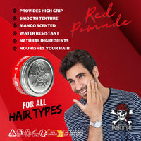 BarberTime BARBERTIME Hair Styling Aqua Wax | No2 Red Pomade Shine Look | Long Lasting Gel Formula Strong Hold 150 ml