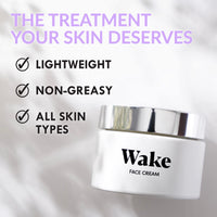 Wake Skincare Face Cream for Dry Skin, Moisturiser for Dry Skin - Hyaluronic Acid Moisturiser - 50ml, Dry Skin Cream - Natural Antioxidants & Dry Skin Face Cream, Face Moisturiser for Dry Skin