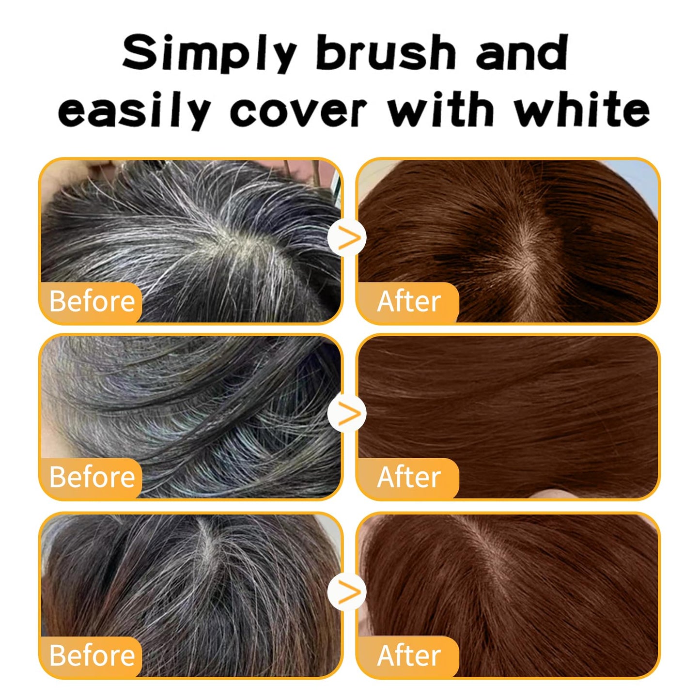 SOLUAME Hair Dye Comb, Brown Hair Dye, Hair Colour Stick, 2 in 1 Hair Concealer, Even and Effective Coverage, Gentle Formula, Easy to Use, Compact and Portable, 20g(Chestnut Brown)