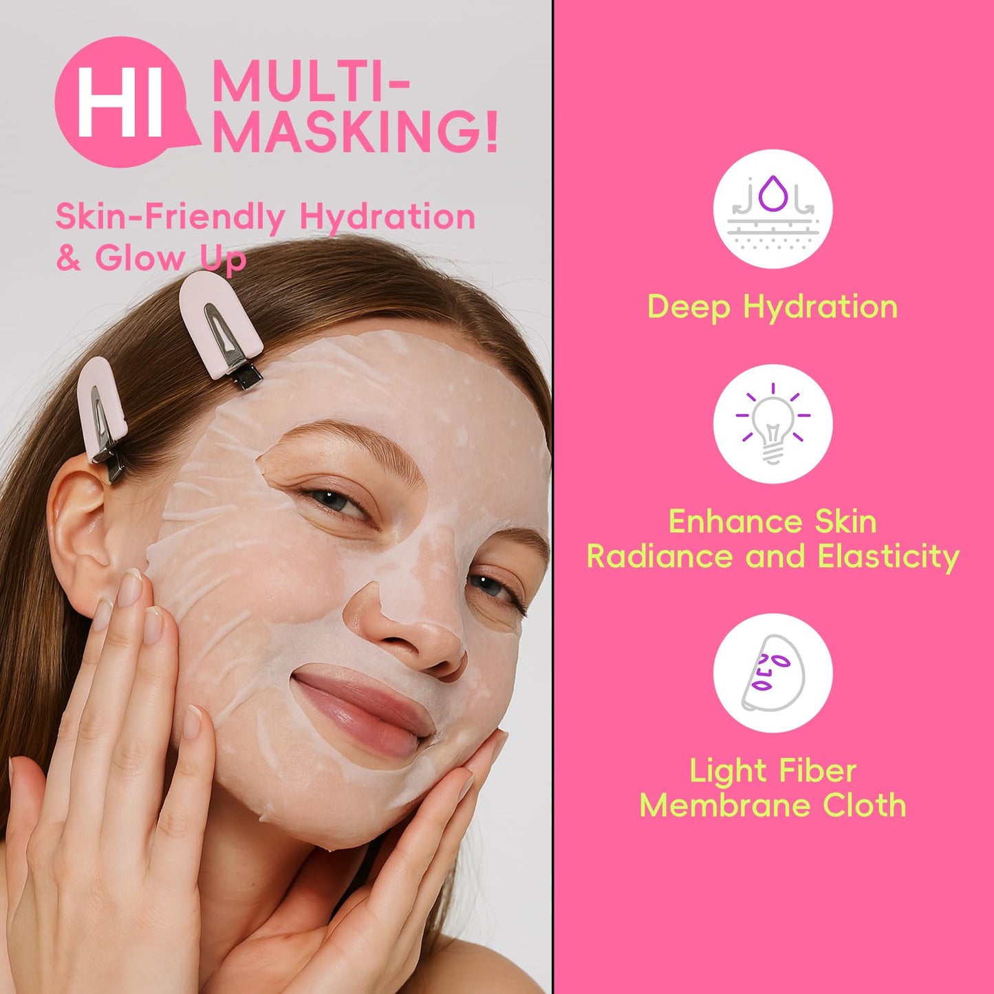 QUIYUM Quiyum Face Mask, Skincare Set of 25 with Vitamin C, Niacinamide, AHA, Hyaluronic Acid & Avocado for Radiance, Hydration & Pore Care, Pamper Care Package Gift for Women Teenage Girls Her