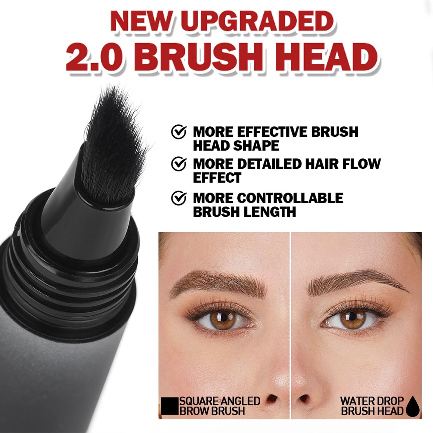 Shengqialun Upgraded Brow Pencil Brow-Fection Angled Brush & Dip, Beauty Brow Easy To Color, Eye Brow Pen Last All Day, Waterproof Eyebrow Pencil Liquid Eyebrow Pen for Women (Blond)
