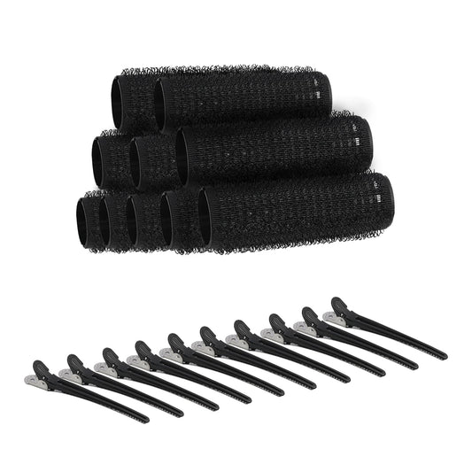 Aifrymne Premium Small Size Hair Rollers Set 20mm Self Grip Curlers for Short and Fine Hair, Includes 10 Rollers and 10 Clips, Ideal for DIY Styling and Salon Use No Heat Needed