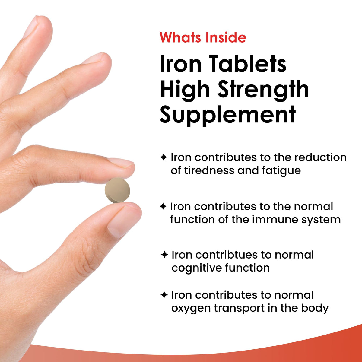 NEW LEAF PRODUCTS Gentle Iron Tablets 28mg High Strength Ferrous Fumarate Iron - Vegan Iron Supplements for Men and Womens Health - Reduction in Tiredness and Fatigue, Supports Immune, Health and Energy