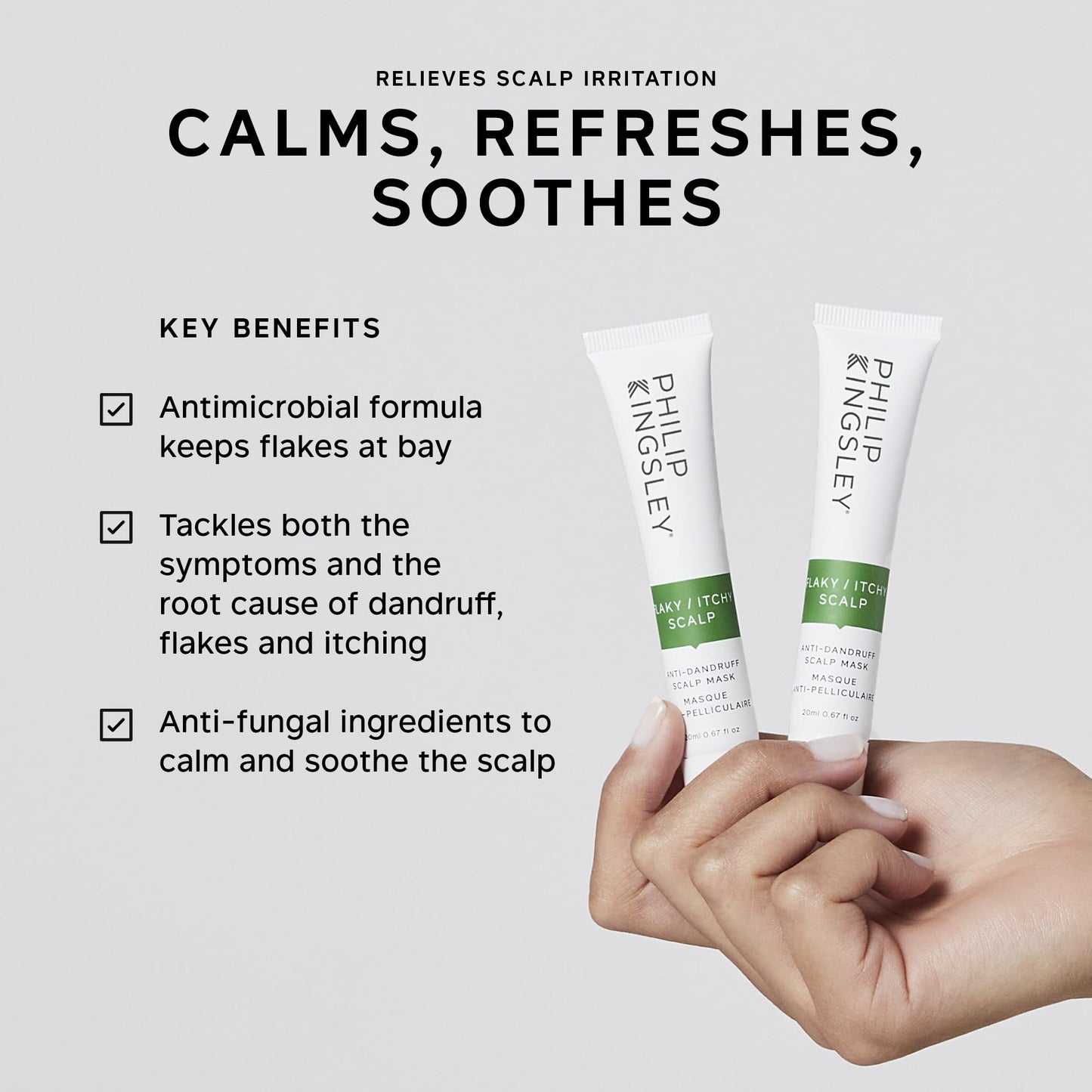 Philip Kingsley | Flaky/Itchy Scalp Masks | Anti-Dandruff Mask For Flaky, Itchy, Dry, Oily Scalps | Cleansing Scalp Care | Mask that Hydrates, Soothes and Calms | 2 x 2ml