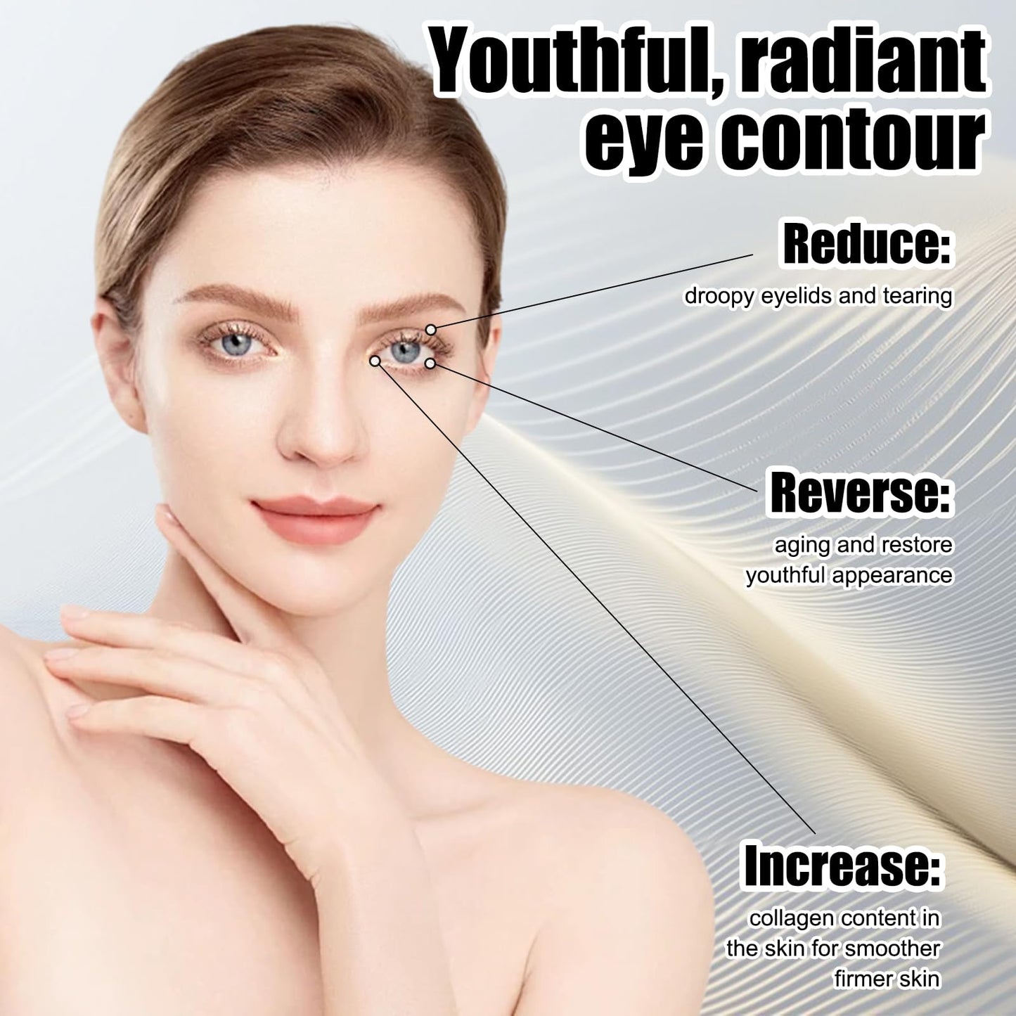 Eye Cream Anti Aging Celyn Instant Eye Tightener, Eye Tightening Cream Instant, Comes with An Eye Cream Massage Stick, Reduces Fine Lines, Tightens the Skin, Suitable for All Skin Types