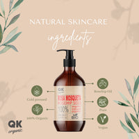 QKnatur Rosehip oil, 100% pure organic vegan, 250 ml, for scars and stretch marks, anti-wrinkle, anti-bio, cold pressed