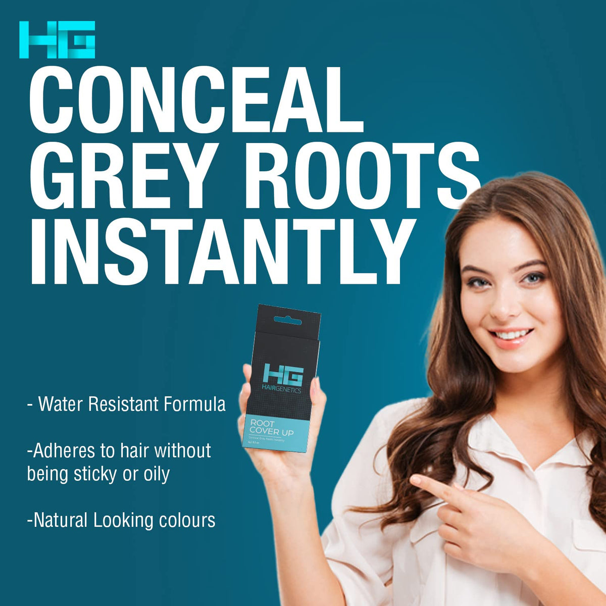 Hair Genetics Root Cover Up Hide Your Grey Hairs Roots NEW Mineral Powder, Quick and Easy Professional Natural looking Results Touch Up Powder Define and Fill in Eyebrows (Light Brown)…