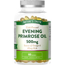 Evening Primrose Oil 500mg | High Strength Softgel Capsules | Source of Omega 6 and GLA | Cold-Pressed | 60 Count | Nature's Truth