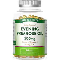 Evening Primrose Oil 500mg | High Strength Softgel Capsules | Source of Omega 6 and GLA | Cold-Pressed | 60 Count | Nature's Truth