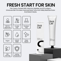 Stria Lab Stretch Marks Removal Cream for Women & Men, 12 Week Cycle – Peptide and Vitamins Stretch Mark & Scar Cream for Reduction in Stretch Marks, Improves Elasticity and Firmness. Award Winning.