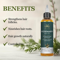 AVD ORGANICS AVD Organics Rosemary Oil for Hair – Infused with Biotin, Jojoba & Castor Oil – Strengthening, Nourishing & Volumising Hair Oil – Non-GMO – 120ml