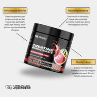 OUT ANGLED Out Angled Creatine Monohydrate Powder, Wild Watermelon, 50 Servings, Micronised for Easy Mixing, Muscle Growth, Recovery and Strength Performance
