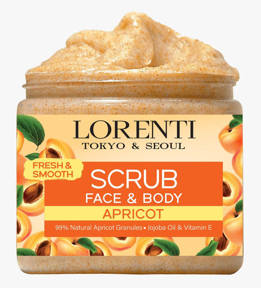 Lorenti Apricot Scrub 500 ML Face & Body | Firming & Radiant Supports Collagen Production Anti Aging and Wrinkle