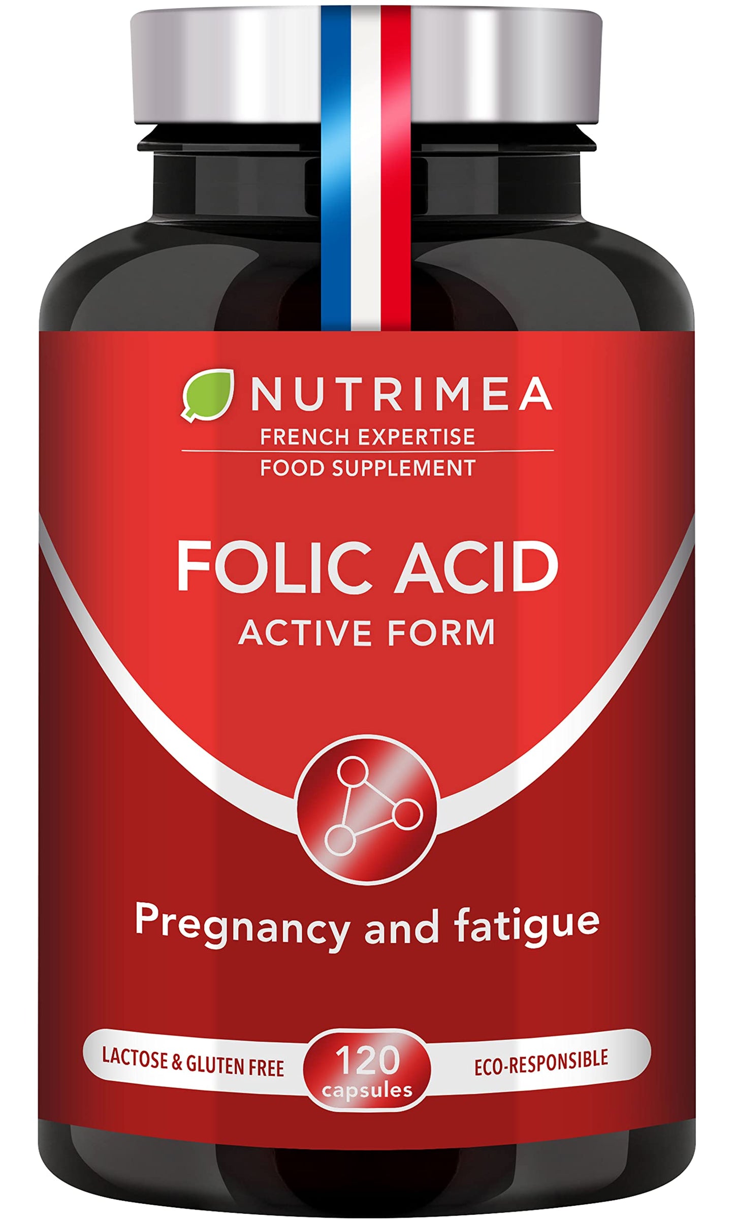 Folic Acid (400mcg) | Patented Vitamin B9 | 120 Vegan Capsules | Pregnancy Vitamins | Active Form with Superior Assimilation | French Expertise