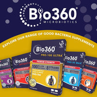 Natures Aid Bio360 Pro-100 Ultra Probiotic 100 Billion Bacteria CFU – High Strength Vegan Supplement Supports Digestive Health, Immunity, Gut Flora & Energy – Gluten-Free, Non-GMO - 30 Capsules