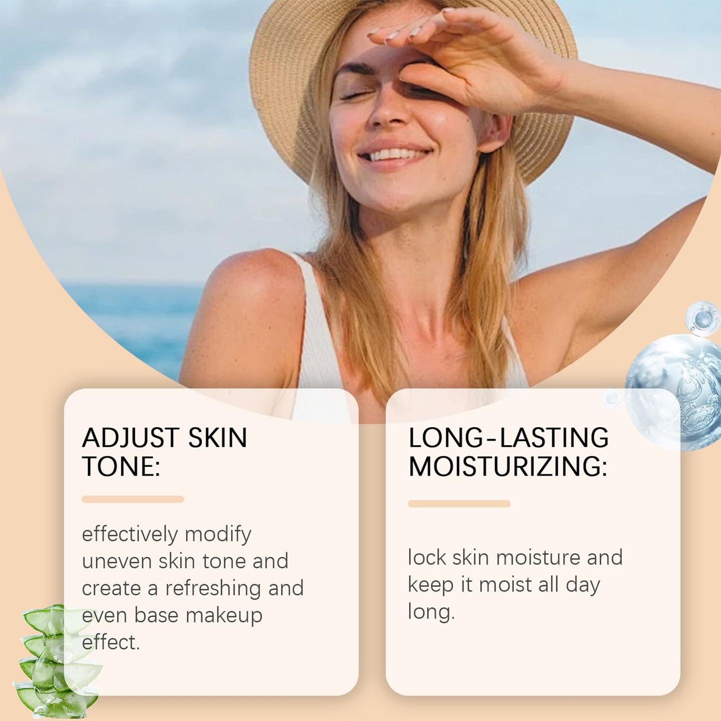 SHEBEEDO 2Pcs BB Blur Tinted Moisturizer with Brush, BB Cream Tinted Moisturiser, BB Tinted Moisturiser Spf30+, BB Cream Tinted Moisturizer with Broad Medium Spectrum，Hydrates & Smooths Your Skin(Natural)