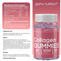 Marine Collagen Gummies High Strength with Biotin & Zinc, Type 1 Hydrolysed Collagen Peptides