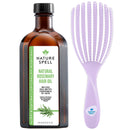 Nature Spell Rosemary Oil for Hair Growth with Detangling Brush, Pre-Diluted Scalp Oil Stimulates Growth & Strengthens Dry, Damaged Strands, Vegan, For All Hair Types & Textures, 150ml