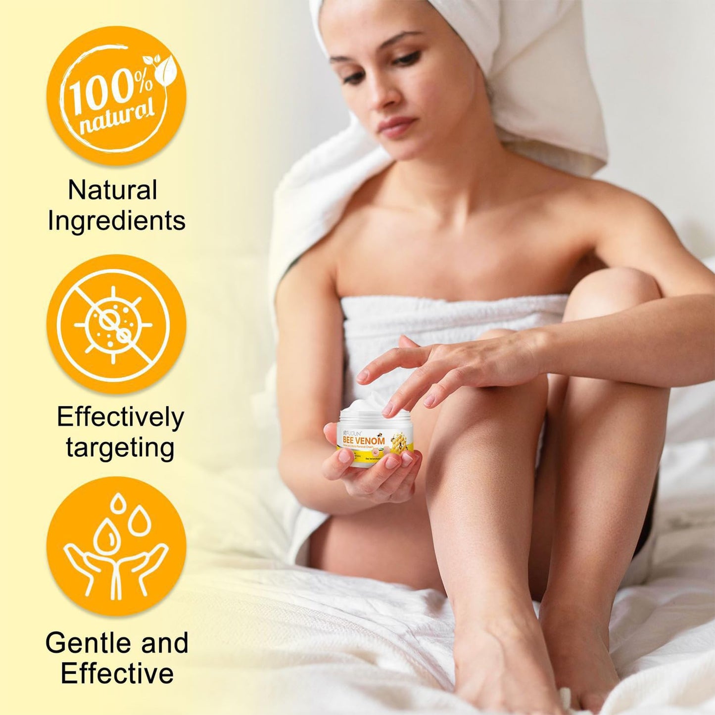 jinyue Bee Cream, Bee Care Cream,Bee Venom Tag Remover，Bee Venom Moles and Warts Removal Cream, Bee Venom Cream Bee Venom Repair Cream for All Parts of The Body 100g